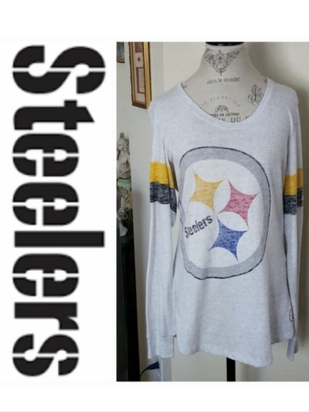 Nike Steelers Distressed Logo Long Sleeve Shirt